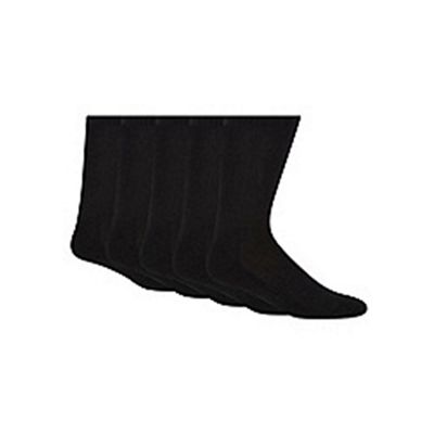 Pack of five black plain sports socks